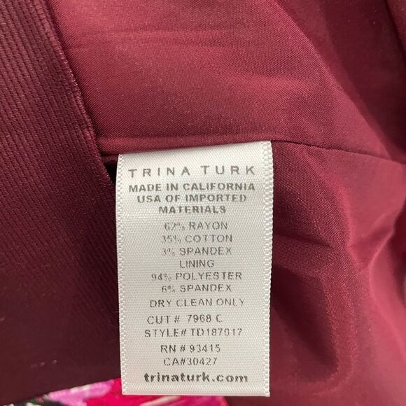 Trina Turk Maroon Pink Floral Dress - Picture 8 of 12